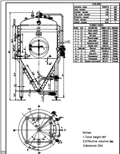 啤酒發酵罐圖紙--山東豪魯 啤酒發酵罐圖紙--山東豪魯
